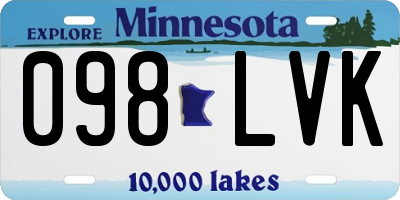 MN license plate 098LVK