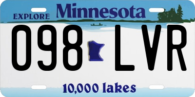 MN license plate 098LVR