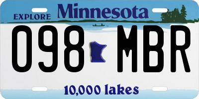 MN license plate 098MBR