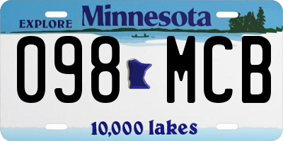 MN license plate 098MCB
