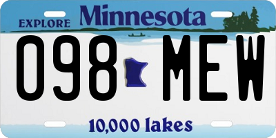 MN license plate 098MEW