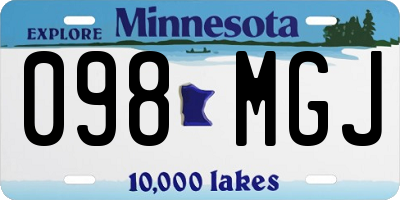 MN license plate 098MGJ