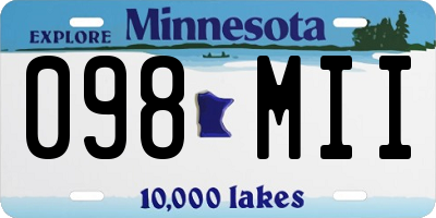 MN license plate 098MII