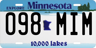 MN license plate 098MIM