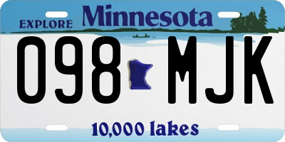 MN license plate 098MJK