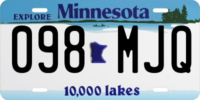 MN license plate 098MJQ