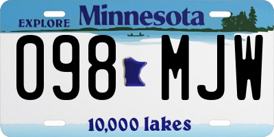 MN license plate 098MJW
