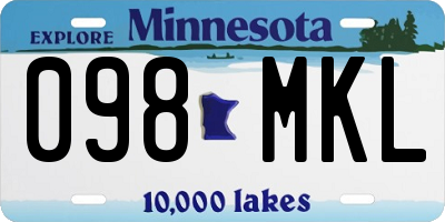 MN license plate 098MKL