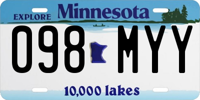 MN license plate 098MYY