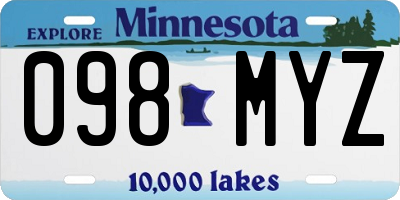 MN license plate 098MYZ