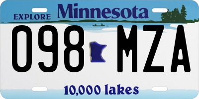 MN license plate 098MZA