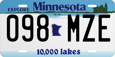 MN license plate 098MZE