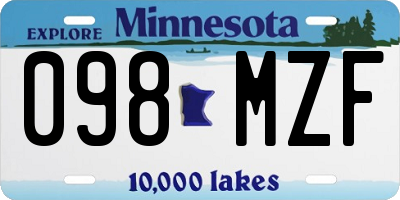 MN license plate 098MZF