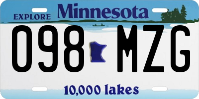 MN license plate 098MZG