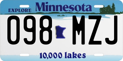 MN license plate 098MZJ