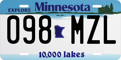 MN license plate 098MZL