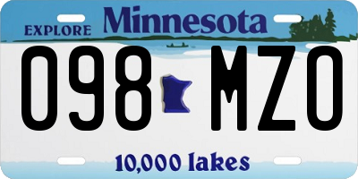 MN license plate 098MZO