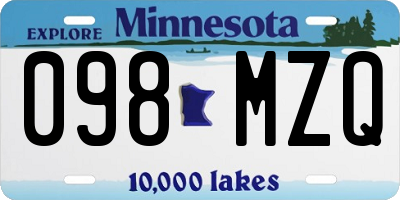 MN license plate 098MZQ