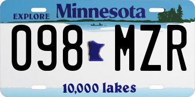 MN license plate 098MZR