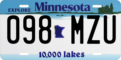 MN license plate 098MZU