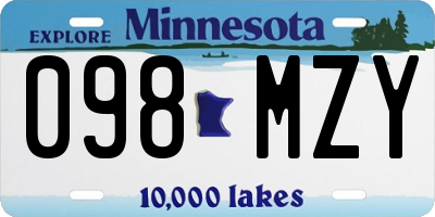 MN license plate 098MZY