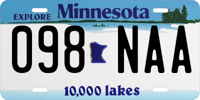 MN license plate 098NAA