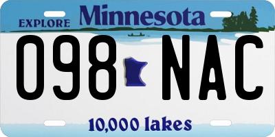 MN license plate 098NAC