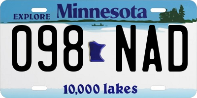 MN license plate 098NAD
