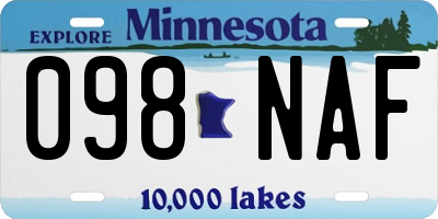 MN license plate 098NAF