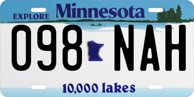 MN license plate 098NAH