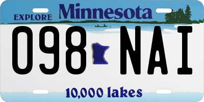 MN license plate 098NAI