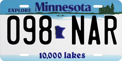 MN license plate 098NAR