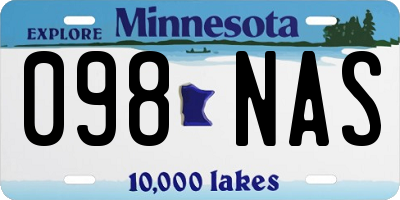 MN license plate 098NAS