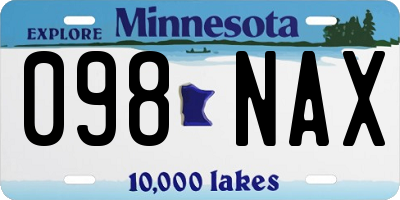 MN license plate 098NAX