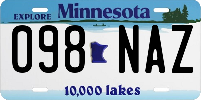 MN license plate 098NAZ