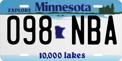 MN license plate 098NBA