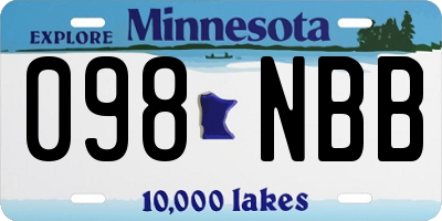 MN license plate 098NBB