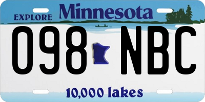 MN license plate 098NBC