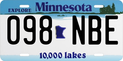 MN license plate 098NBE