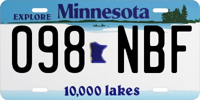MN license plate 098NBF