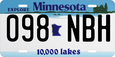 MN license plate 098NBH