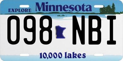 MN license plate 098NBI