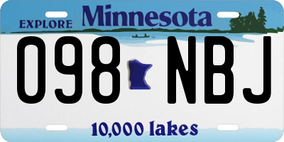 MN license plate 098NBJ