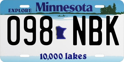 MN license plate 098NBK