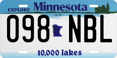 MN license plate 098NBL