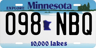 MN license plate 098NBQ