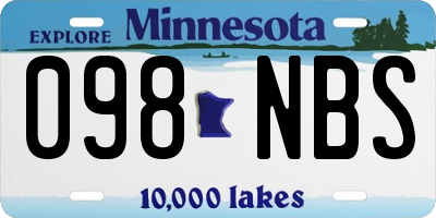 MN license plate 098NBS