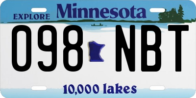 MN license plate 098NBT