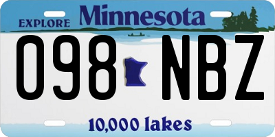 MN license plate 098NBZ