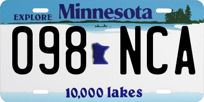 MN license plate 098NCA
